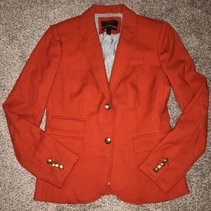 J. Crew Orange Blazer with Gold Buttons